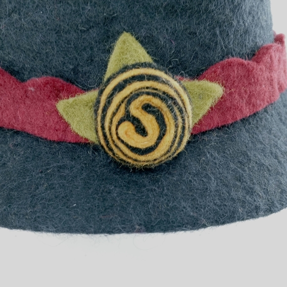 Handmade Black Boiled Wool‎ Brim Hat - Picture 4 of 6